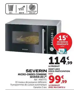 Hyper U Severin - micro-ondes combine soit sevearin 20 l offre