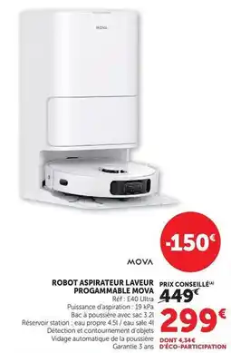 Hyper U Robot aspirateur laveur programmable offre