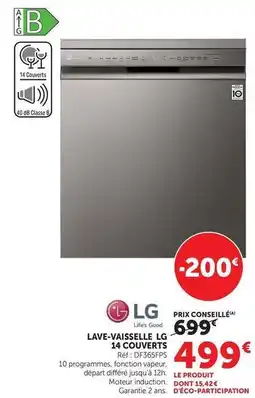 Hyper U Lg - lave-vaisselle 14 couverts offre
