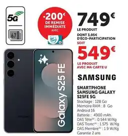 Hyper U Samsung - smartphone galaxy s25fe 5g offre