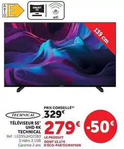 Hyper U Technic - téléviseur 55 uhd 4k offre