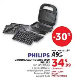 Hyper U Philips - croque/gauffre serie 5000 offre