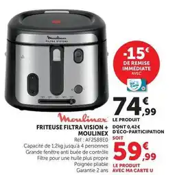 Hyper U Moulinex - friteuse filtra vision + offre