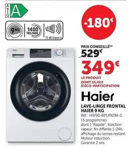 Hyper U Haier - lave-linge frontal 9 kg offre