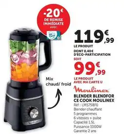 Hyper U Moulinex - blender blendfor ce cook offre