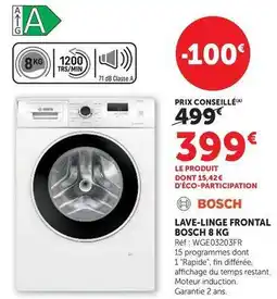 Hyper U Bosch - lave-linge frontal 8 kg offre