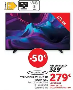Super U Technic - téléviseur 55 uhd 4k offre