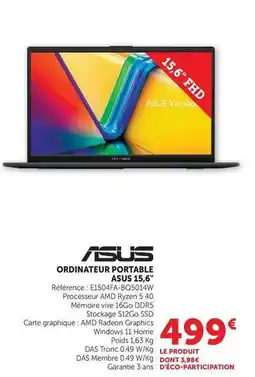 Super U Asus - ordinateur portable offre