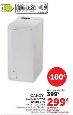 Super U Candy - lave-linge top 7kg offre