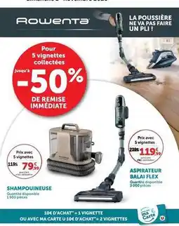 Hyper U Rowenta - aspirateur balai flex offre