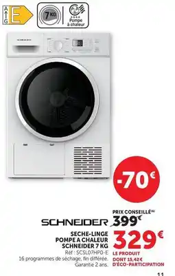 Super U Schneider - pompe a chaleur 7 kg offre