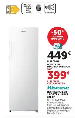 Super U Hisense - refrigerateur 1 porte 32l offre