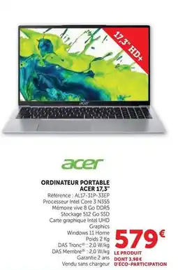 Super U Acer - ordinateur portable 13 offre