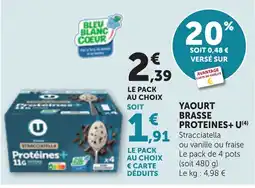 Bi1 U Yaourt Brasse Protéines+ offre