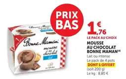 Bi1 Bonne Maman mousse au chocolat offre
