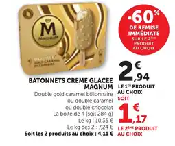 Bi1 M MAGNUM BATONNETS CREME GLACEE offre