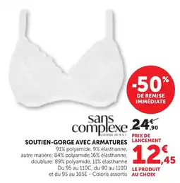 Bi1 sans complexe SOUTIEN-GORGE AVEC ARMATURES offre