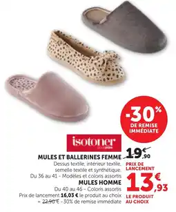 Bi1 isotoner MULES ET BALLERINES FEMME offre