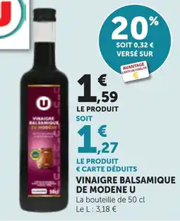 Maximarché U Vinaigre balsamique de Modène offre