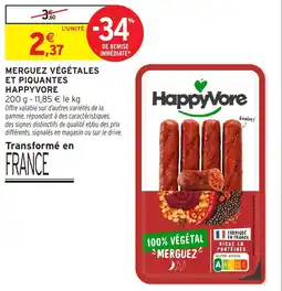 Intermarché Express HappyVore Merguez végétales et piquantes offre