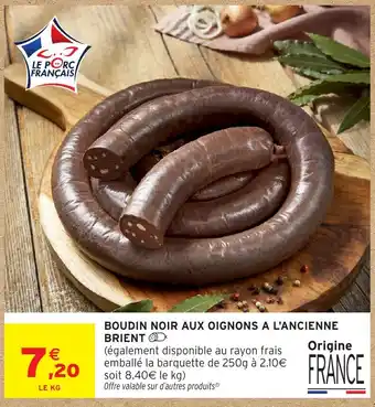 BOUDIN NOIR AUX OIGNONS A L'ANCIENNE BRIENT