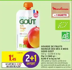 Intermarché Hyper Moulinex Gourde de fruits mangue bio offre