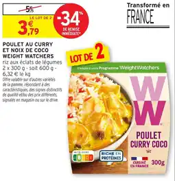 Intermarché Hyper Weight Watchers Poulet Curry Coco offre