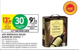 Intermarché Hyper BARON DE LESTAC AOP BORDEAUX ROUGE offre