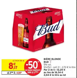Intermarché Hyper Bud Bière blonde offre