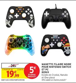 Intermarché Hyper KONIX MANETTE FILAIRE NOIRE offre