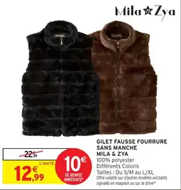 Intermarché Hyper MILA & ZYA GILET FAUSSE FOURRURE SANS MANCHE offre