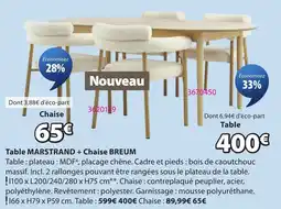 JYSK MARSTRAND Table + BREUM Chaise offre