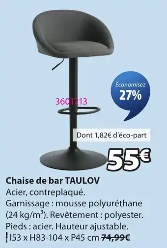 TAULOV Chaise de bar