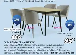 JYSK JEGIND Table + RISSKOV Chaise offre