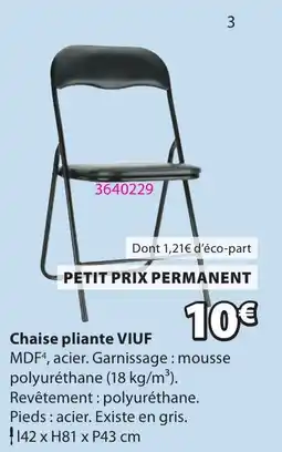 JYSK VIUF Chaise pliante offre