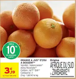 Intermarché Hyper Orange a jus et/ou a dessert offre