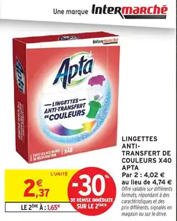 Intermarché Hyper Apta Lingettes anti-transfert de couleurs offre