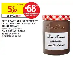 Intermarché Hyper Bonne Maman Pâte à tartiner noisettes et cacao offre