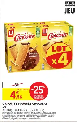 Intermarché Hyper LU CRACOTTE FOURRÉE CHOCOLAT offre