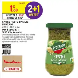 Intermarché Hyper PANZANI SAUCE PESTO BASILIC offre