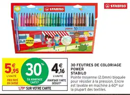 Intermarché Hyper STABILO 30 FEUTRES DE COLORIAGE POWER offre