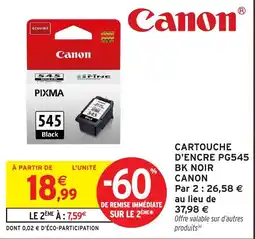 Intermarché Hyper Canon Cartouche d'encre PG545 BK Noir offre