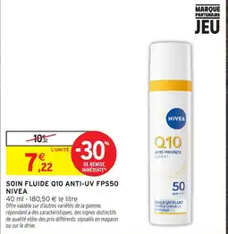 Intermarché Hyper NIVEA SOIN FLUIDE Q10 ANTI-UV FPS50 offre