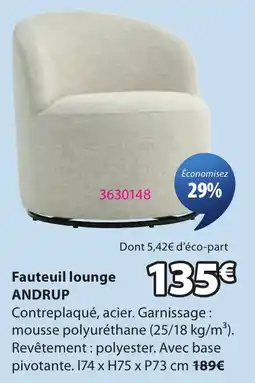 JYSK ANDRUP Fauteuil lounge offre