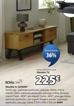JYSK Royaloak meuble tv sandby offre
