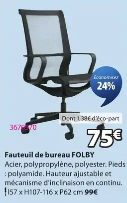 JYSK FOLBY Fauteuil de bureau offre