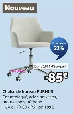 JYSK PURHUS Chaise de bureau offre