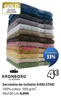 JYSK KRONBORG Serviette de toilette KARLSTAD offre