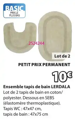 JYSK LERDALA Ensemble tapis de bain offre