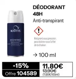 Stanhome Kiotis Déodorant 48H offre